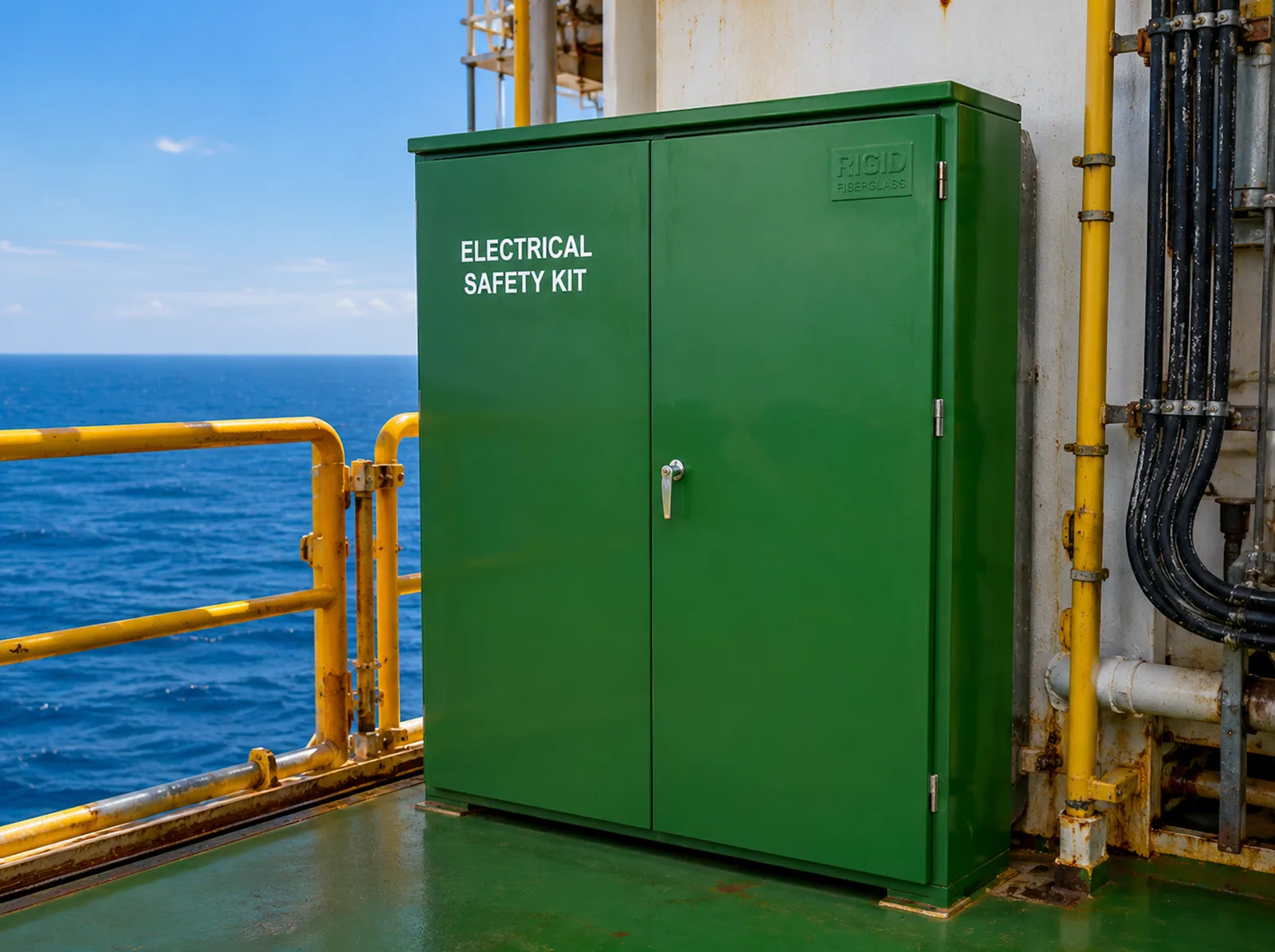 GRP Electrical Safety Kit Cabinets - GRP electrical safety kit cabinets engineered for safe storage of electrical PPE and emergency response equipment in substations and industrial facilities.