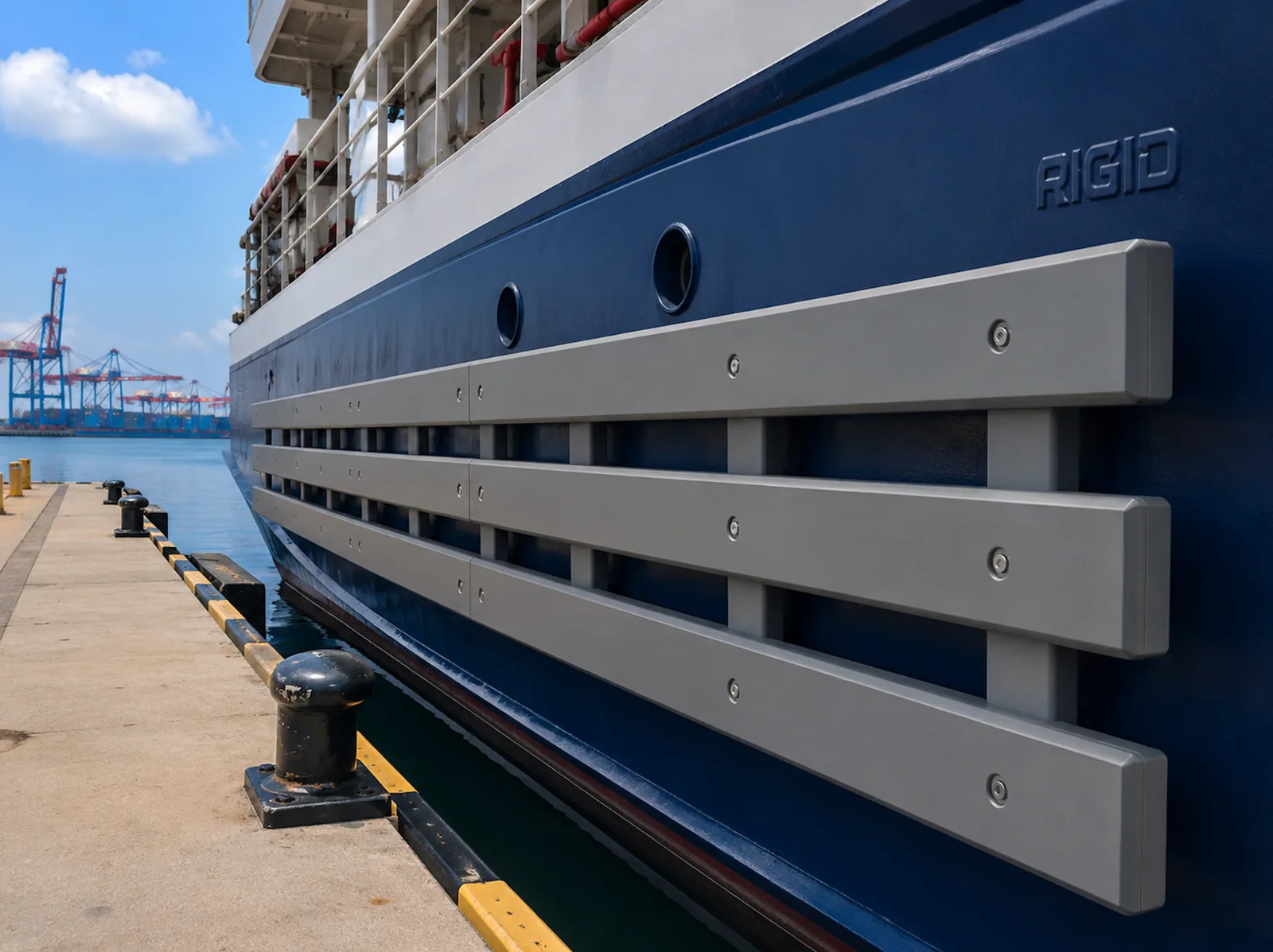 GRP Fender Protection Systems - GRP marine protection components including fender covers, protective panels, and impact-resistant marine accessories designed for vessel protection and docking applications.