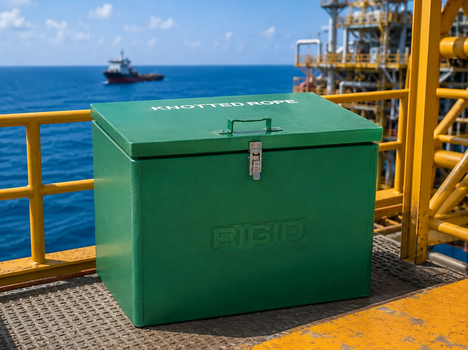 GRP Knotted Rope Boxes - GRP knotted rope boxes designed for safe storage and quick deployment of emergency escape ropes in offshore, marine, and industrial environments.