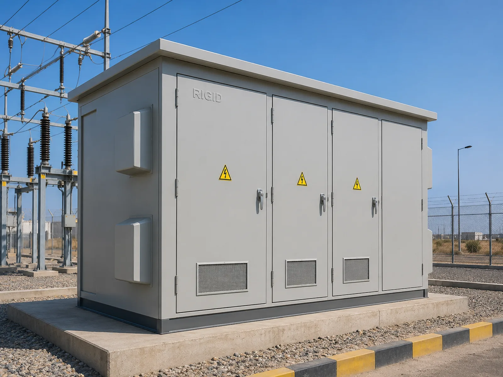 GRP RMU Enclosures - high-performance GRP RMU (Ring Main Unit) Enclosures designed to house medium-voltage switchgear equipment used in electrical distribution networks.