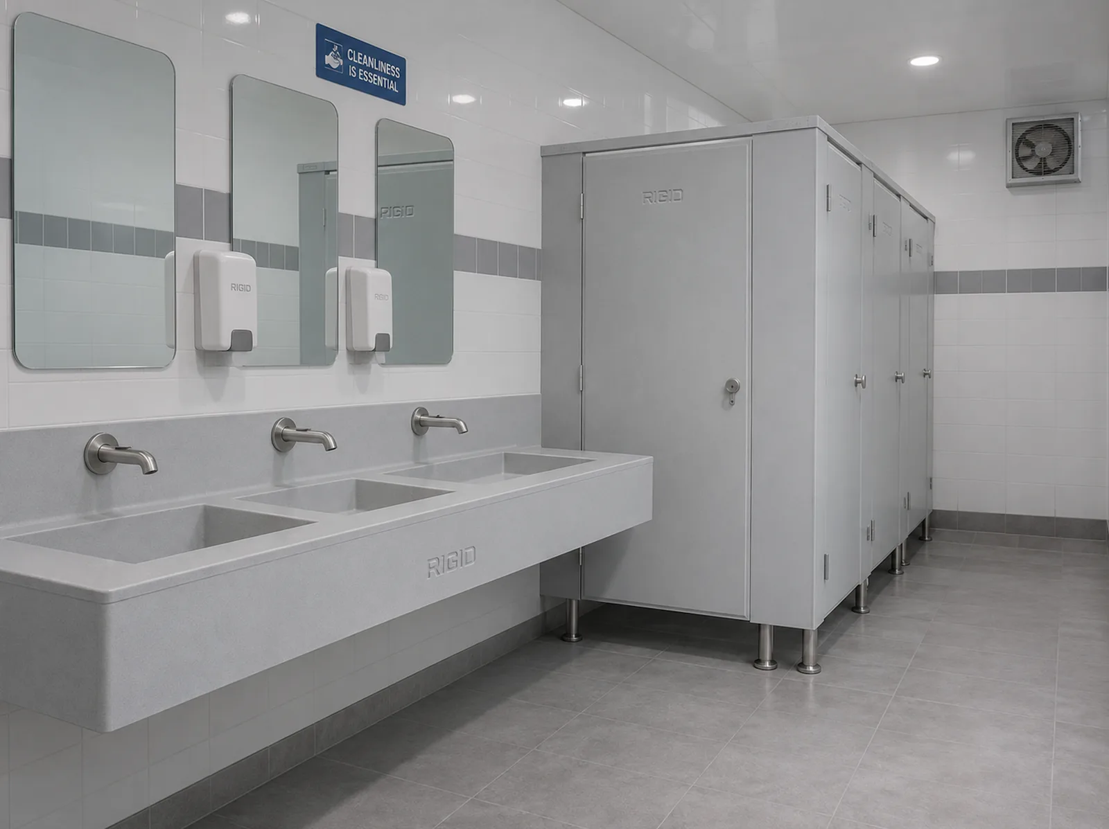 GRP Sanitary Solutions - hygienic GRP sanitary solutions designed for washrooms, food processing facilities, healthcare environments, public infrastructure, and industrial hygiene applications.