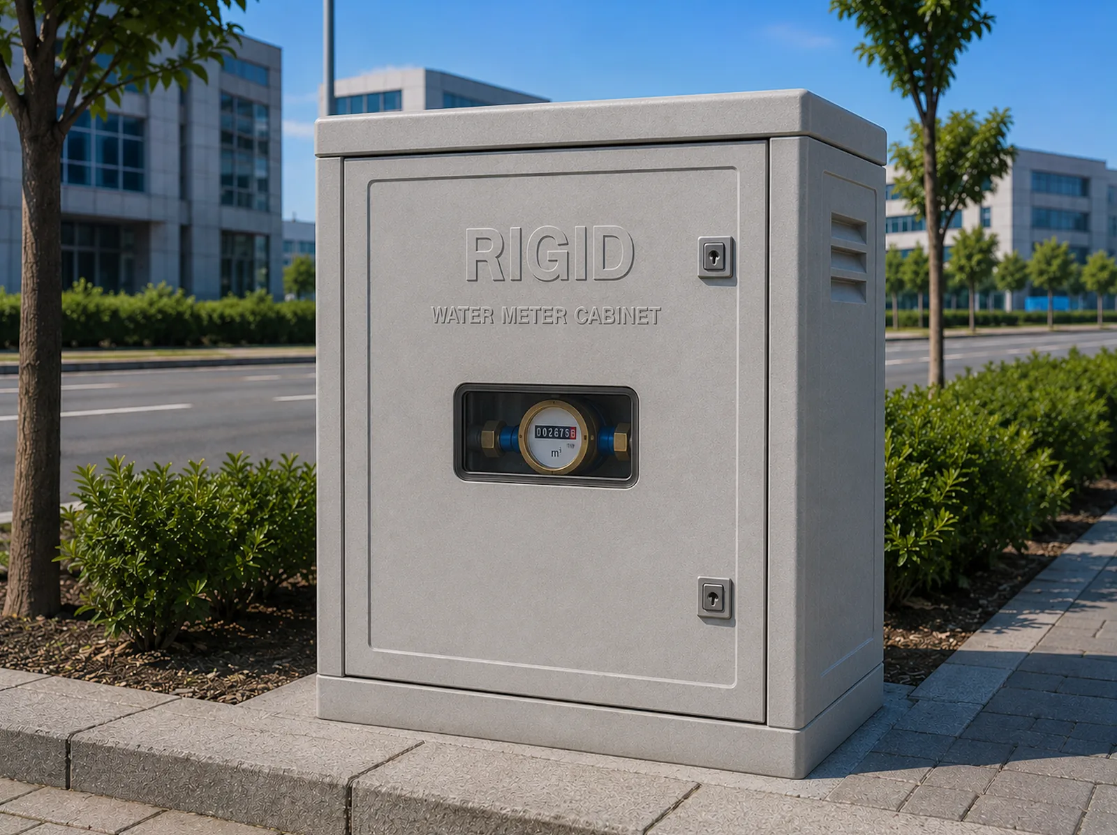 GRP Water Meter Cabinets - durable GRP water meter cabinets designed for protection and secure housing of water metering systems in municipal, industrial, infrastructure, and utility applications.