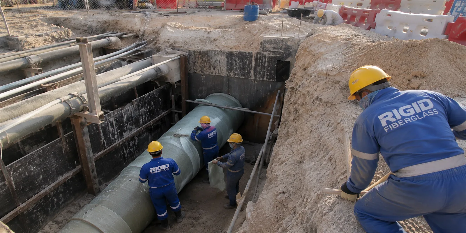 GRP Pipe Wrapping for Ashghal
