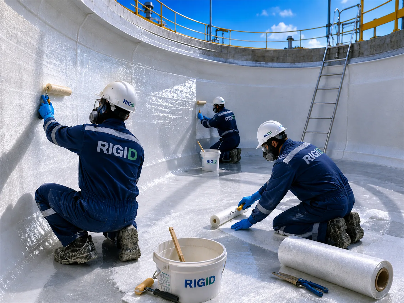 GRP Lamination & Lining Services by RIGID Fiberglass in Qatar