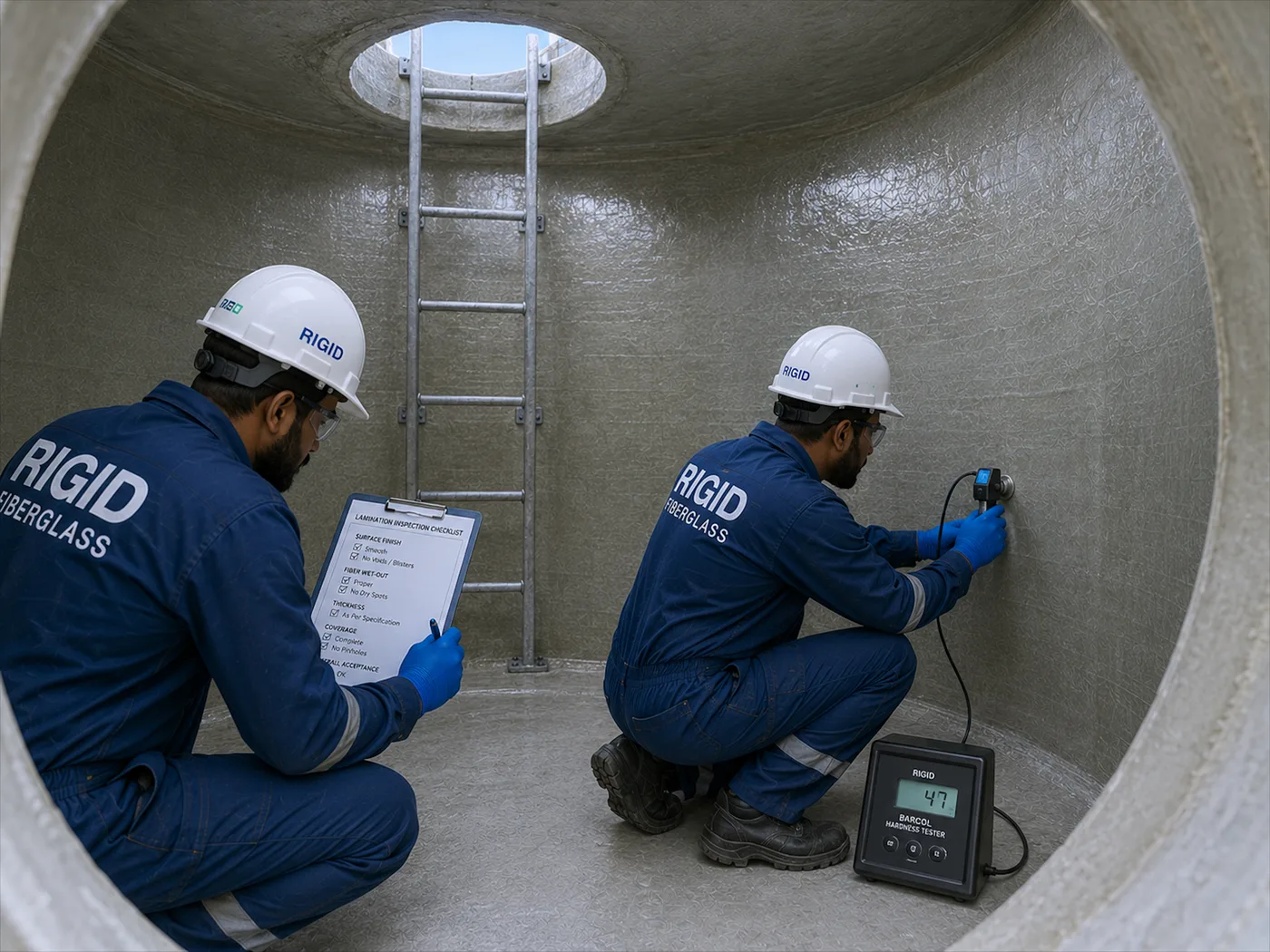 Quality Assurance & Testing Services by RIGID Fiberglass in Qatar